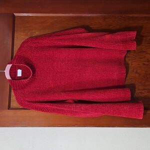 Time and Tru Red Mock Neck Sweater Size XL 16-18 Very Soft and Stretchy